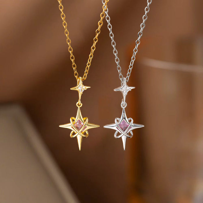 Wholesale cross star necklace female titanium steel choker necklace