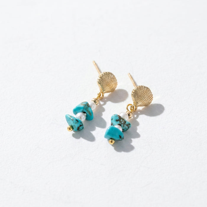 Wholesale Turquoise Geometric Hoops Trendy Design Earrings