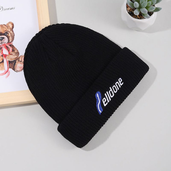 Wholesale Letter Embroidery Solid Color Acrylic Knitted Wool Hat JDC-FH-YBQX005