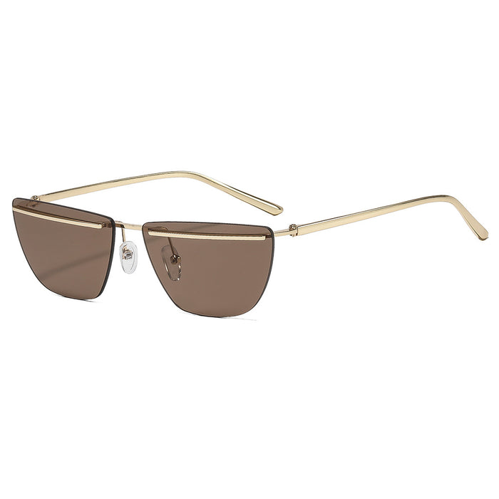 Wholesale Street Style Frameless Metal Sunglasses for Women UV400 Everyday Fashion Accessory