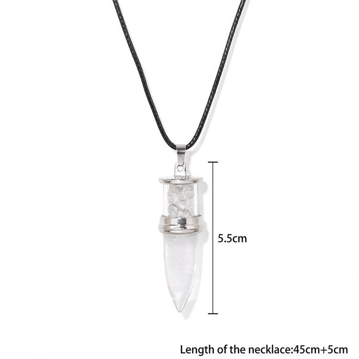 Wholesale Bullet shaped pendant necklace with inlaid embellishments