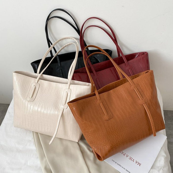 Wholesale Simple large capacity bag, fashionable and versatile shoulder bag, portable tote bag