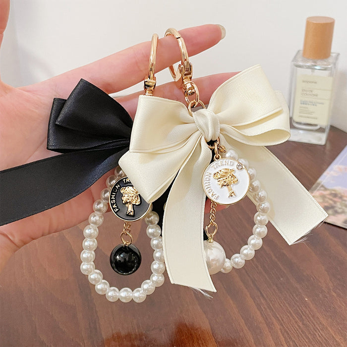 Wholesale Big Bow Tie Pearl Keychain JDC-KC-CH116