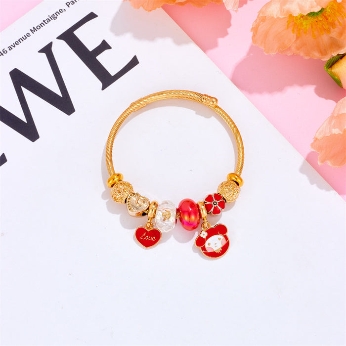 Wholesale Love Strip Beaded Alloy Bracelet JDC-BT-xiaobo011