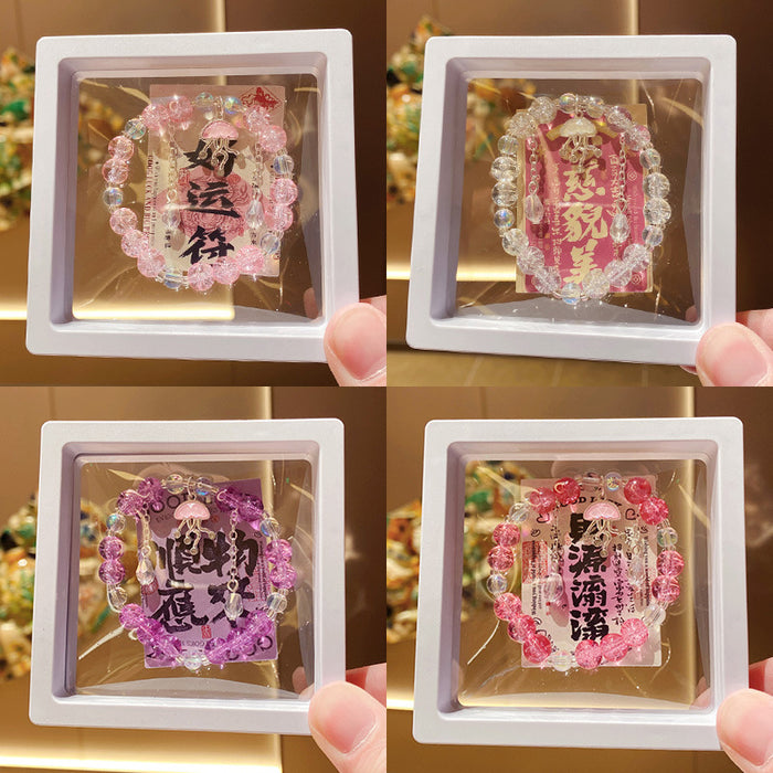 Wholesale Children' s Red Jellyfish Floral Tassel Bracelet - Everyday Jewelry Accessory MOQ≥3