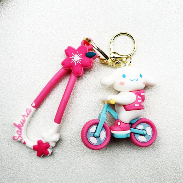 Wholesale PVC Cartoon Doll Bicycle Keychain JDC-KC-WuYi108