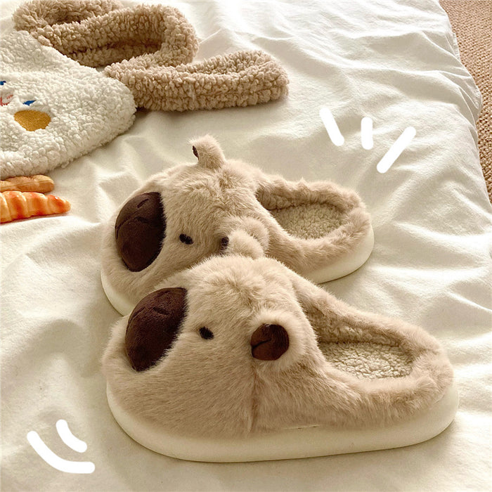 Wholesale  Cotton Slippers Women's Plush Cold-proof Warm-keeping Cotton Slippers for Hairy Home Cotton Slippers for Women