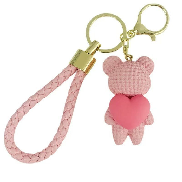 Wholesale  Bear Couple Key Chain Doll Cute Cartoon Bag Pendant Car Key Chain Pendant
