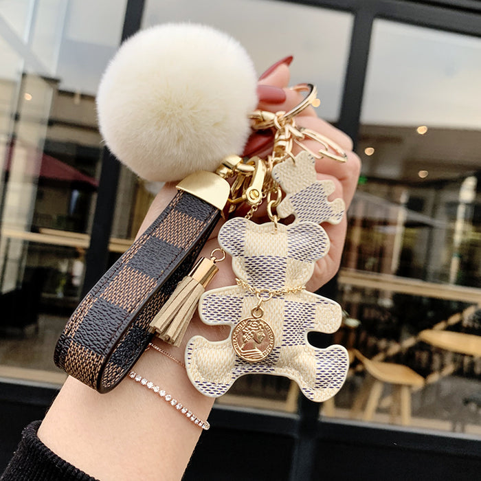 Wholesale Leather Cartoon Fur Ball Keychain (F) JDC-KC-ChengX001