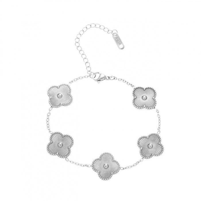 Wholesale Black agate ten flower necklace, double-sided clover collarbone chain