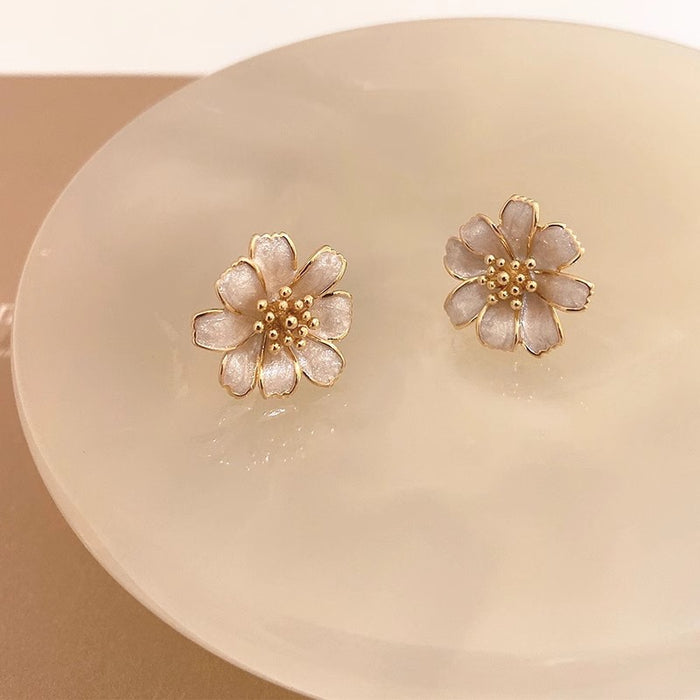 Wholesale Simple Flower Alloy Earrings JDC-ES-SM004