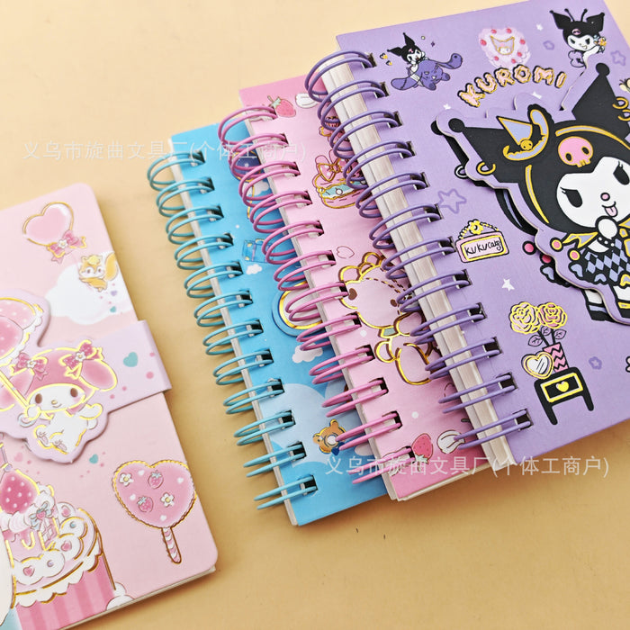 Wholesale Cartoon Gold Foil Magnetic Clasp Coil Notebook Chic Student Journal