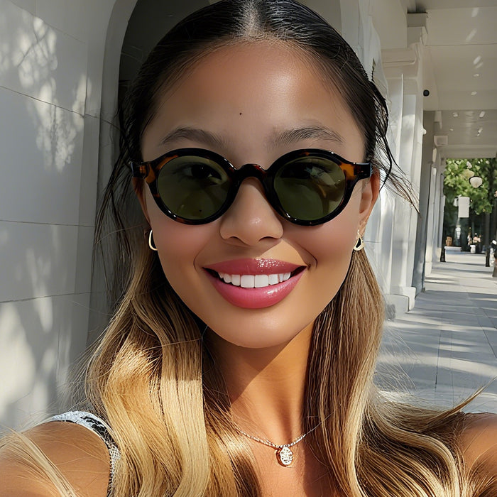 Wholesale Retro round small frame high-end sunglasses cross-border fashion trend UV resistant sunglasses