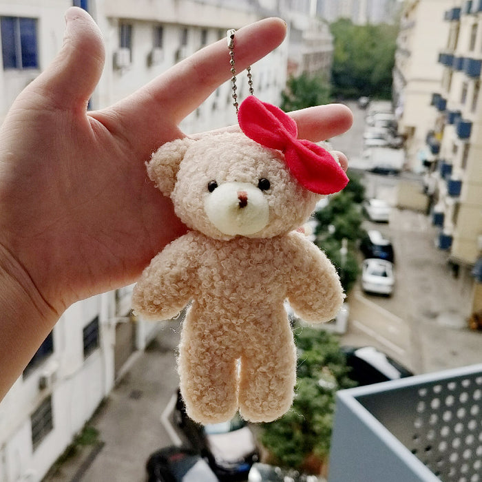 Wholesale Pearl Plush Teddy Bear Plush Toy Keychain Pendant Kindergarten Toy Small Gift Wedding Event JDC-KC-RC001