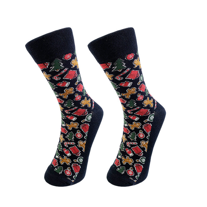 Wholesale Christmas Cartoon Elk Men's Mid-tube Socks JDC-SK-YiYan083