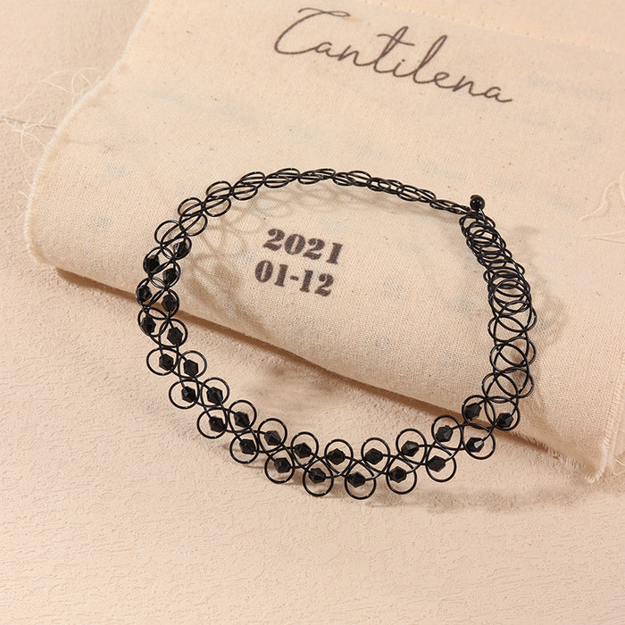 Wholesale 2pcs pearl fishing line tattoo choker necklace