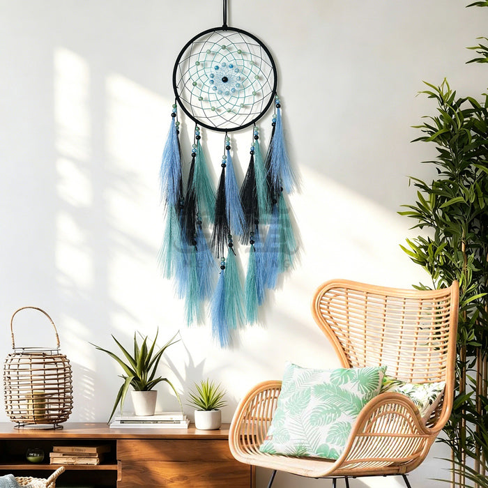 Wholesale Minimalist Dreamcatcher Hanging Decor Hand Knitted Feather Wind Chime MOQ≥2