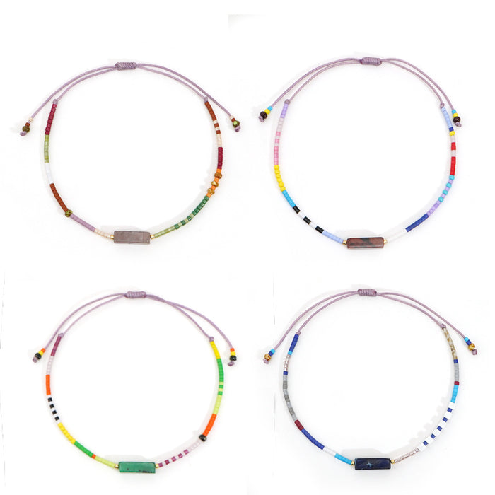 Wholesale Handmade Multicolor Glass Beaded Bracelet Geometric Design Unisex Chic Fashion Accessory For Everyday Wear Or Gift