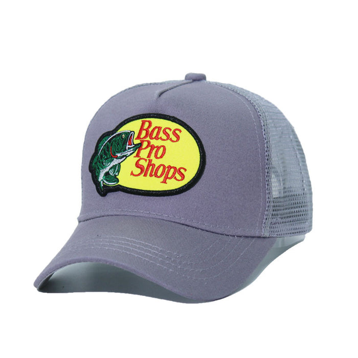 Wholesale Bass fish embroidery baseball cap summer breathable men's and women's sunshade cap patch sun hat