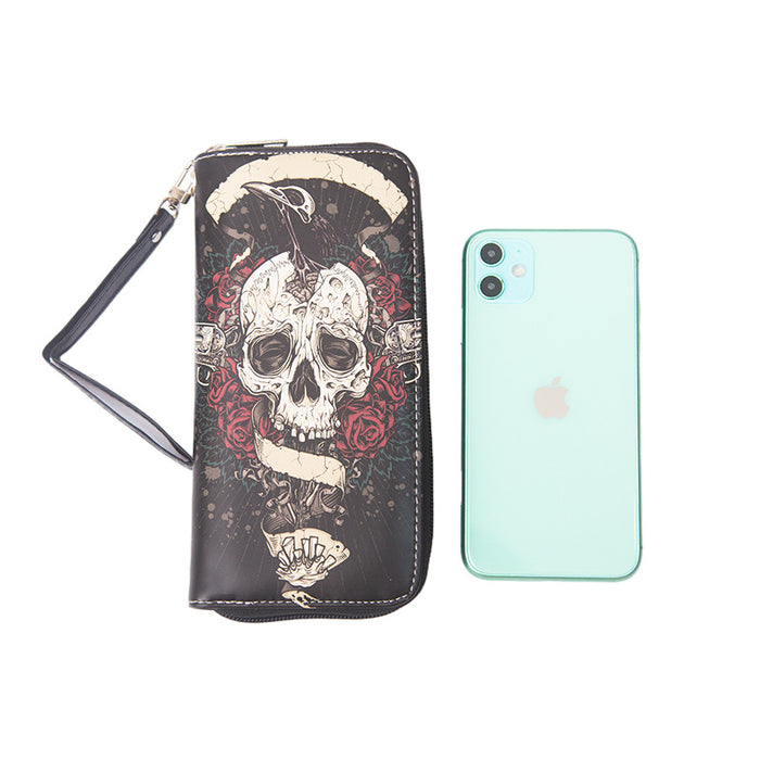 Wholesale Long Vintage Skull Wallet JDC-WT-MaoMao003