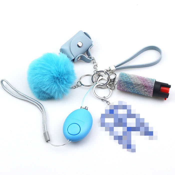 Wholesale Leather Pom Pom 5 Piece Keychain Set JDC-KC-TouMS044