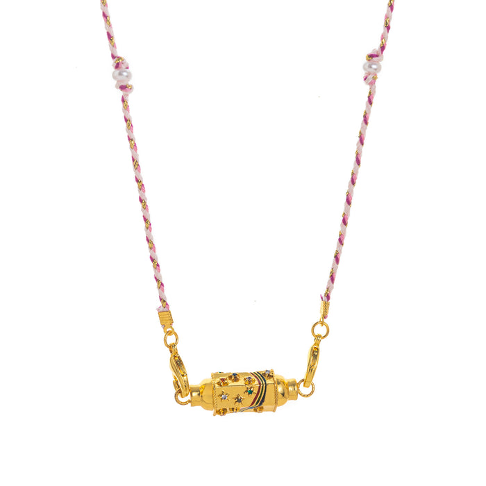 Wholesale Valentine' s Day Colorful Tarot Necklace Women' s Niche Star Eyes Gold-Plated Color-Preserving Pendant