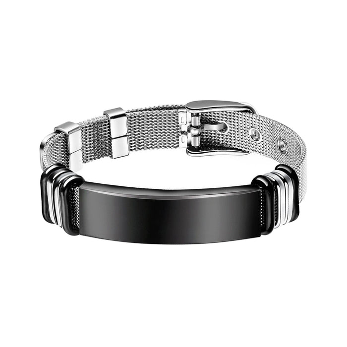 Wholesale Twist Woven Leather Stainless Steel Bracelet Fashion Accessory