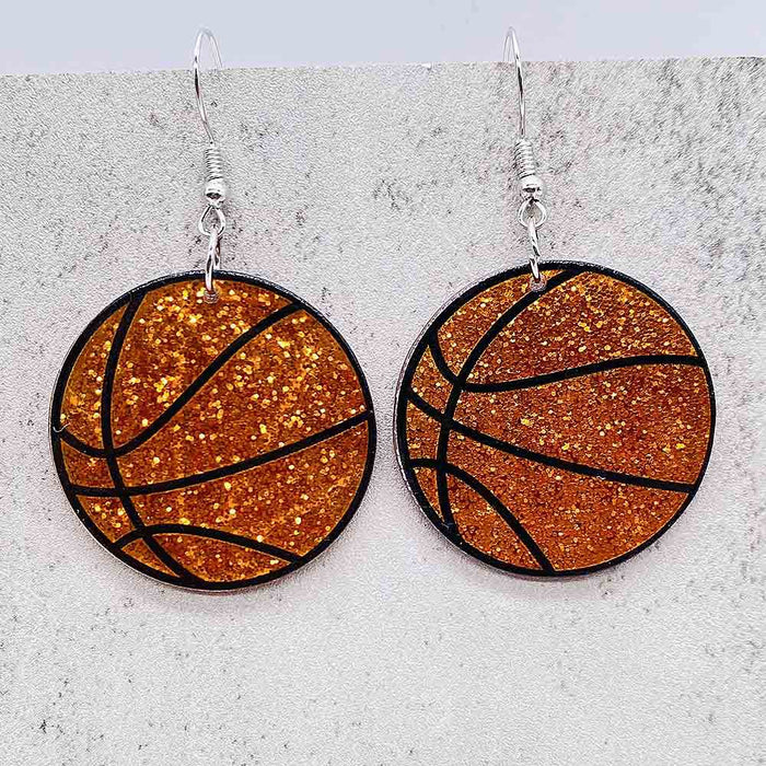 Wholesale Baseball Earrings Basketball Football Rugby Jersey Acrylic Earrings Jewelry Sports Events