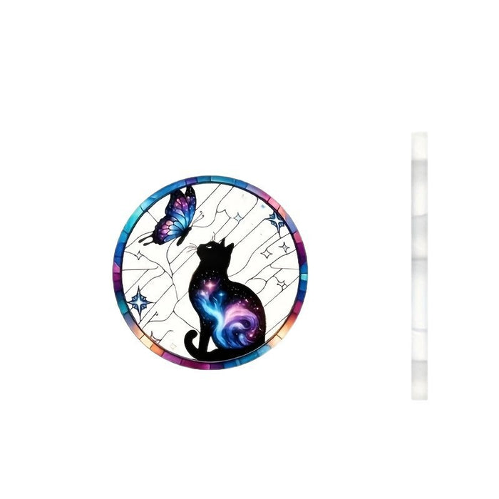 Wholesale Acrylic Bohemian Butterfly Cat Planet 2D Round Earrings - Party Wear Fashion Accessory
