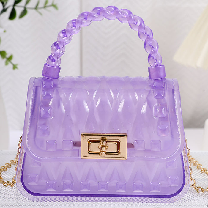 Wholesale crossbody mini mouth red envelope transparent chain Diamond jelly bag portable