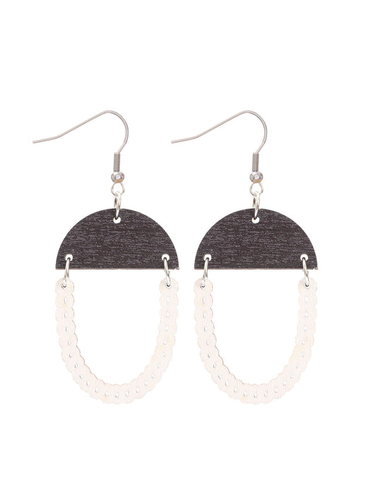 Wholesale Leaves Wooden Earrings Ring Earrings