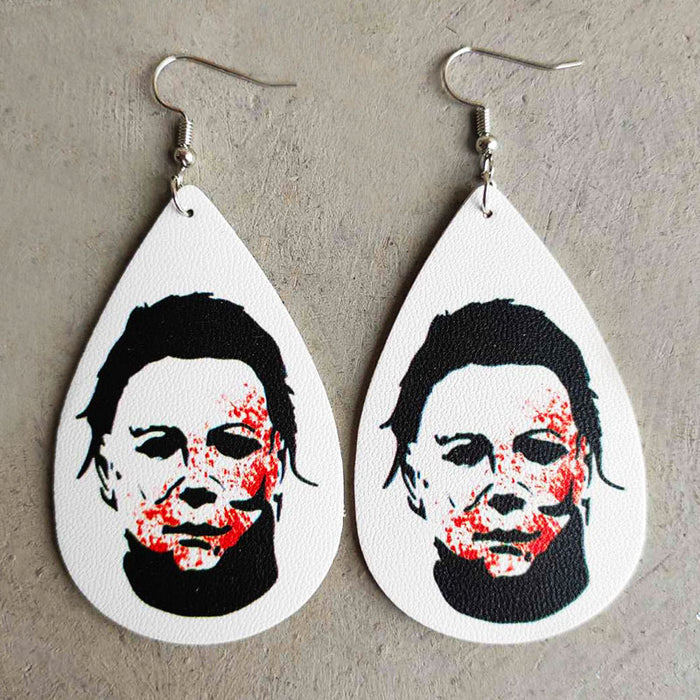 Wholesale Halloween Funny PU Leather Earrings JDC-ES-HeYi093