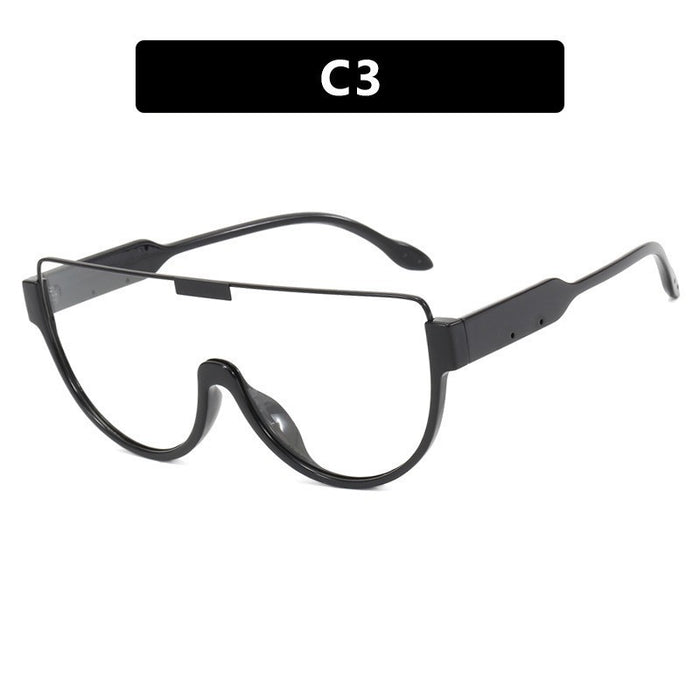 Wholesale Fashionable brown one-piece sunglasses, retro mask, internet famous slimming sunglasses