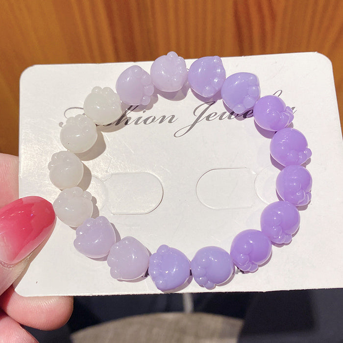 Wholesale Cute Large Resin Cat Claw Bead Bracelet Student Gift MOQ≥2