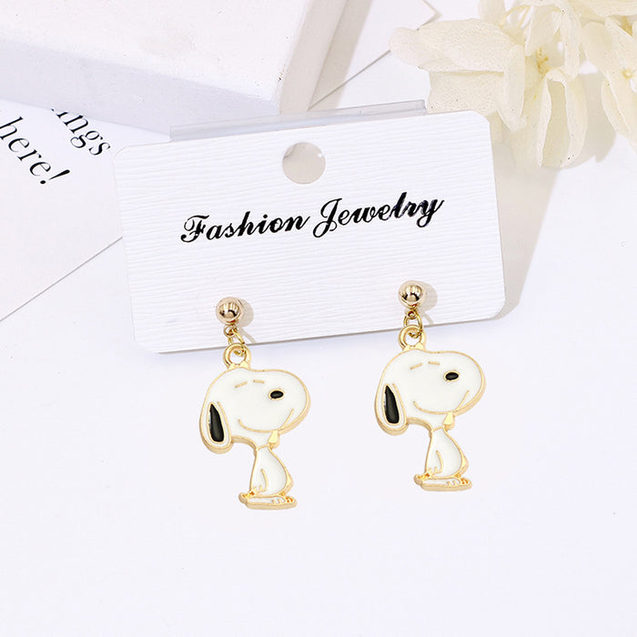 Wholesale Cute Cartoon Short Stud Earrings 925 Silver Jewelry Accessory for Women Gift MOQ≥2