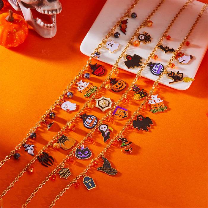 Wholesale Alloy Electroplated  Cat Pumpkin Pendant Necklace Jewelry Accessory MOQ≥2