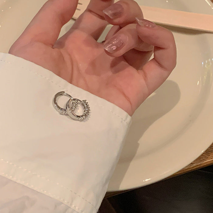 Wholesale Zircon earrings, high-end ear loops, versatile ear buckles, niche designs, earrings, and earrings