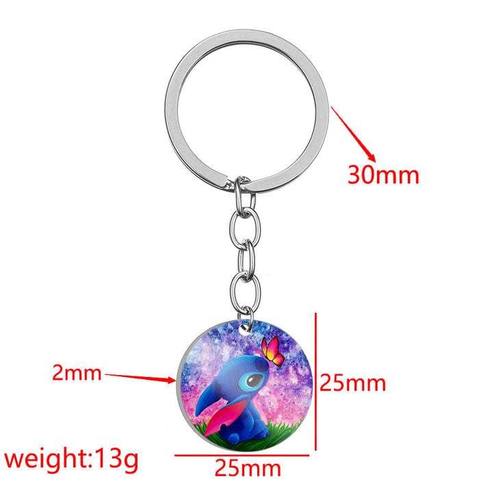 Wholesale Cartoon Color Printing Stainless Steel Keychain JDC-KC-HuanYu029