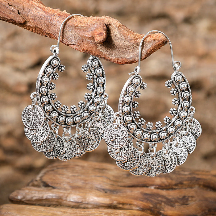 Wholesale Bohemian Tassel Earrings Alloy Geometric Electroplated Party Jewelry Accessory MOQ≥2