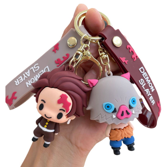 Wholesale Q-version keychain, backpack pendant, soft rubber figurine, car keychain, student gift