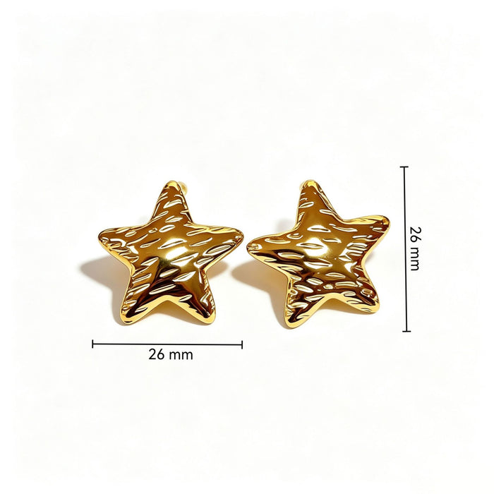 Wholesale stainless steel earrings,  star-shaped five-pointed star niche design earrings,  fashionable and unique stud earrings.