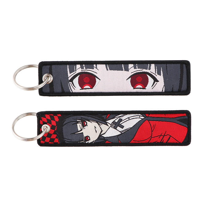 Wholesale Cloth Keychain Lanyard Trendy Woven Label Design Travel Souvenir Gift Boutique Resale Keychain Accessory