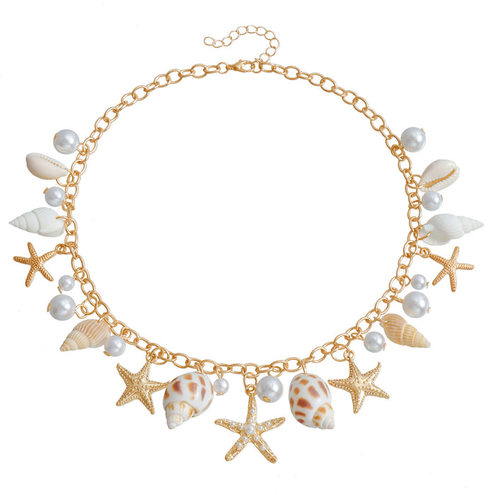 Wholesale Shell Waist Chain Seaside Tourism Imitation Pearl Starfish Body Chain