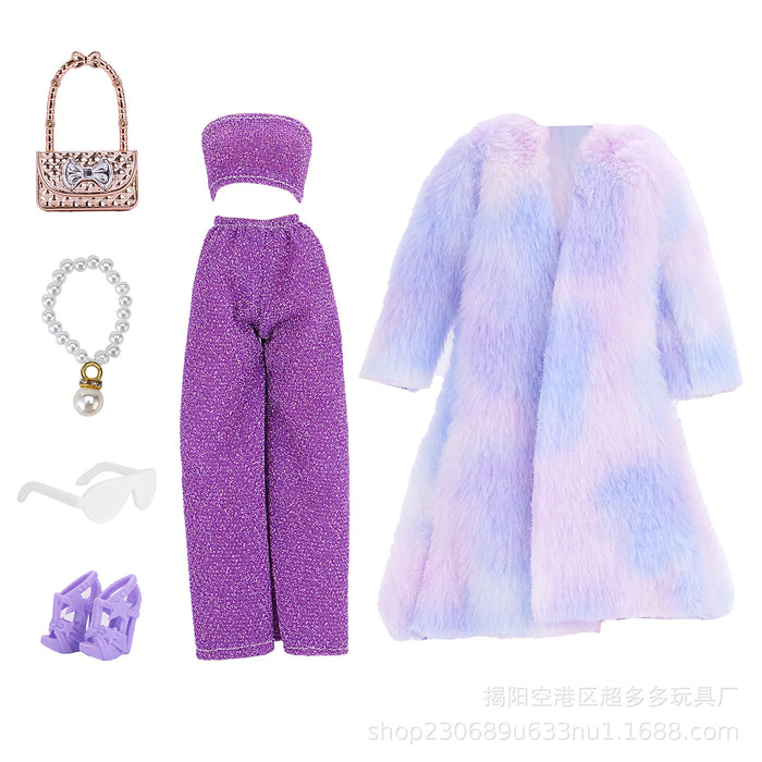 Wholesale 11 inch doll fashion design doll dress a variety of large plush coat