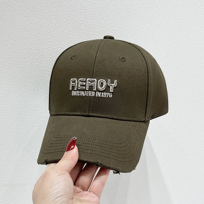 Wholesale Embroidered letters, perforated hardtop baseball cap, versatile street duckbill cap