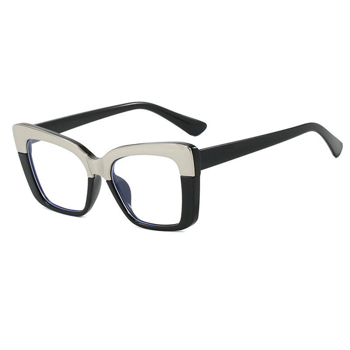 Wholesale Avant garde black and white contrasting box sunglasses for personalized photography, concave shaped UV resistant sunglasses