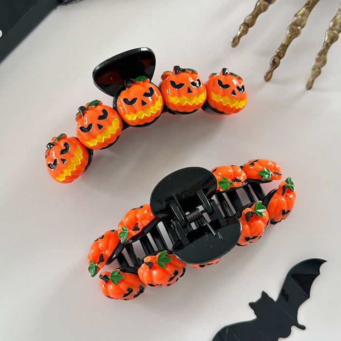 Wholesale Funny Pumpkin  Hair Claw Large Resin Back Of Head Clip Pumpkin Orange Party Costume Hair Accessory Fashion Resale