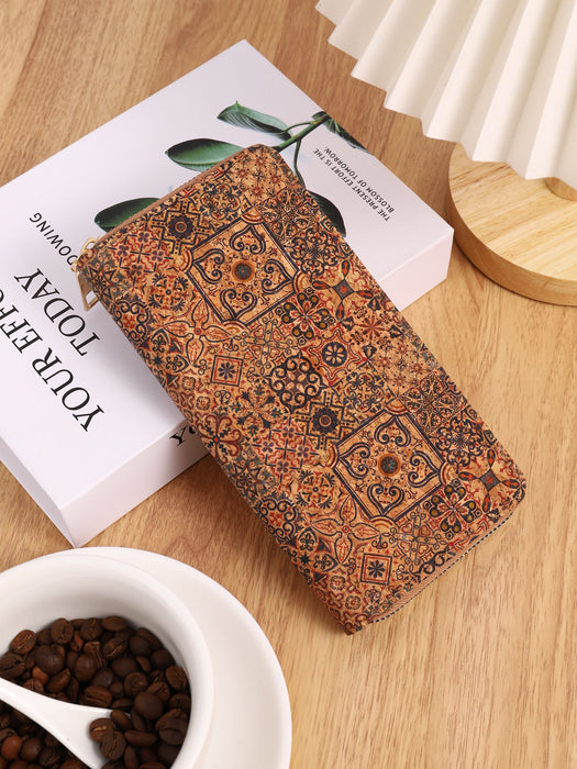 Wholesale PU Multi-function Bohemian Wallet Wood Grain Multi-card Slots Women's Wallet JDC-WT-HuLi001