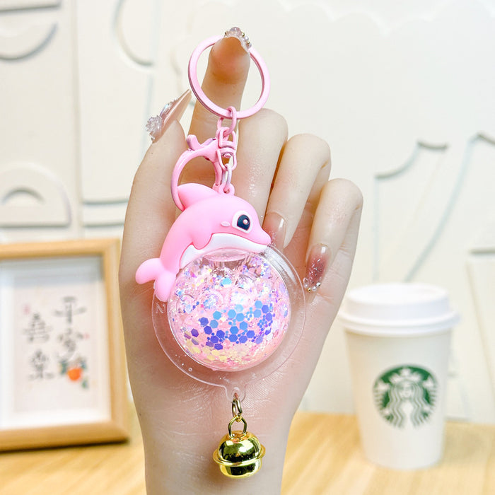 Wholesale Cute Bubble Bead Dolphin Keychain Cartoon Dolphin 3D Doll Car Bag