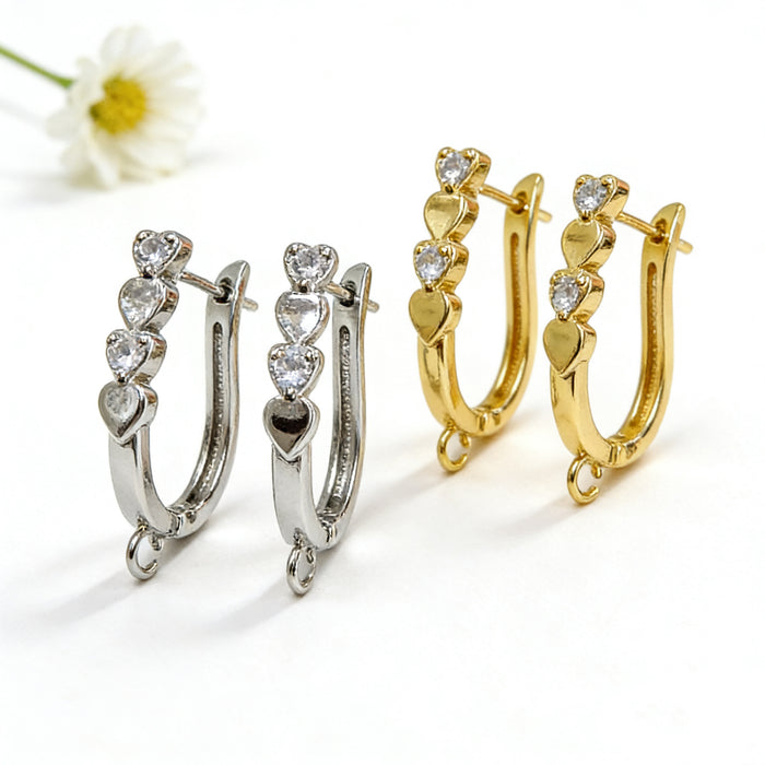 Wholesale Simple U-shaped Heart Hoop Earrings
